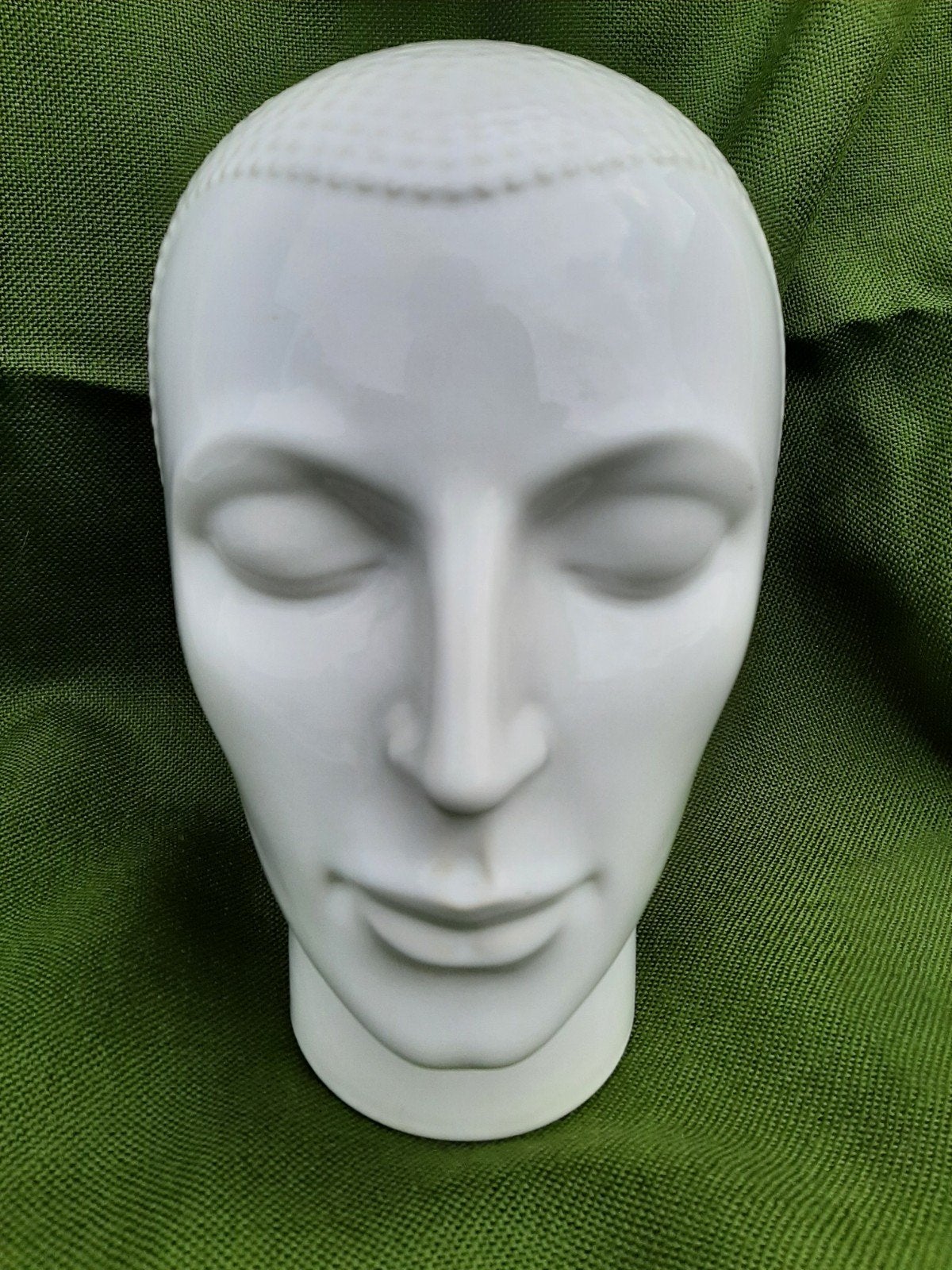 vintage witte koptelefoon hoofd, Ophalen of Verzenden