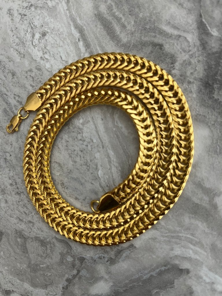 Ketting brede platte schakel Goud verguld 19K 55 CM -NIEUW-, Sieraden, Tassen en Uiterlijk, Kettingen, Ophalen of Verzenden, Nieuw