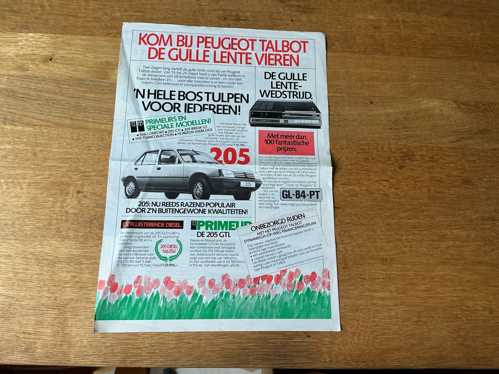 Peugeot Talbot advertentie - De Gulle Lente Vieren 1983, Ophalen of Verzenden, Gelezen, Peugeot