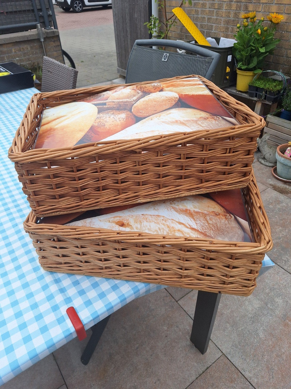 2 broodmanden + verhogers, Ophalen, Gebruikt
