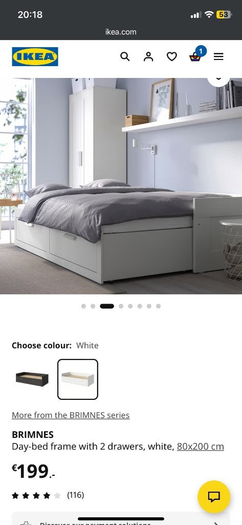 Bed, Huis en Inrichting, Slaapkamer | Bedden, Ophalen, Gebruikt, Eenpersoons, Wit