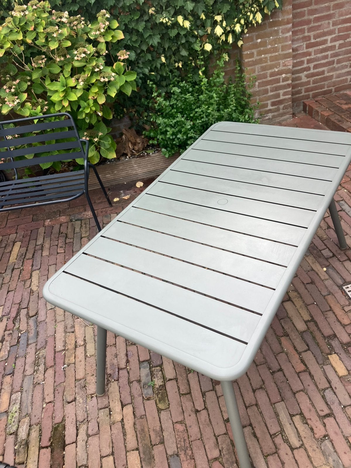 Fermob groene tuin tafel zgan, Ophalen of Verzenden, Zo goed als nieuw, Rechthoekig