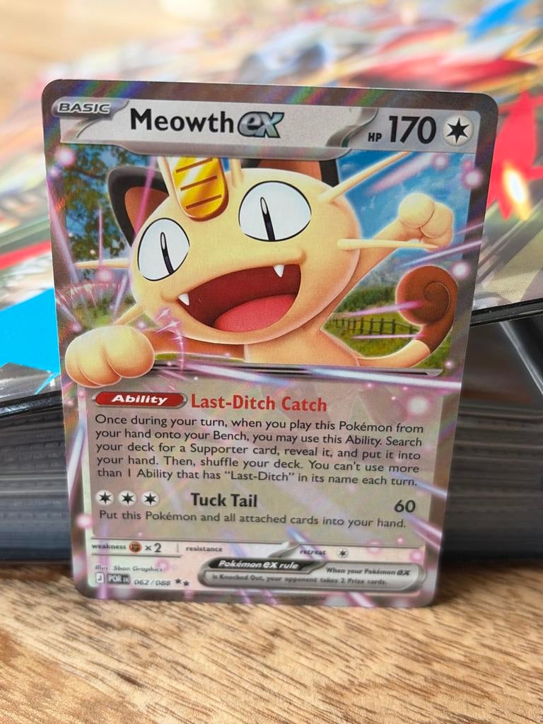 Meowth ex 062/88 Pokémon kaart - Perfecte staat, Ophalen of Verzenden, Zo goed als nieuw, Losse kaart, Foil