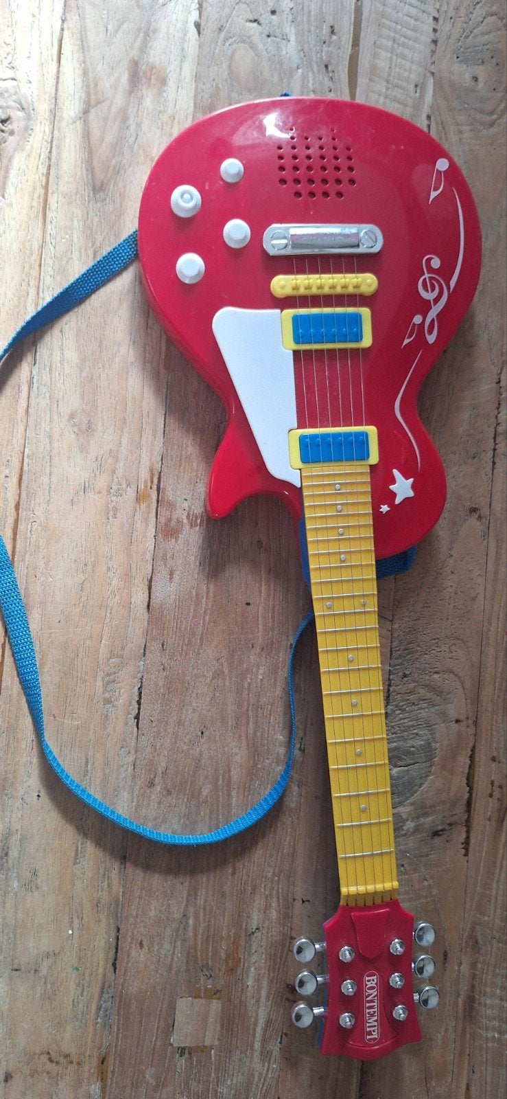 Bontempi speelgoedgitaar met melodieën, Ophalen of Verzenden, Gebruikt, Overige typen, Met geluid