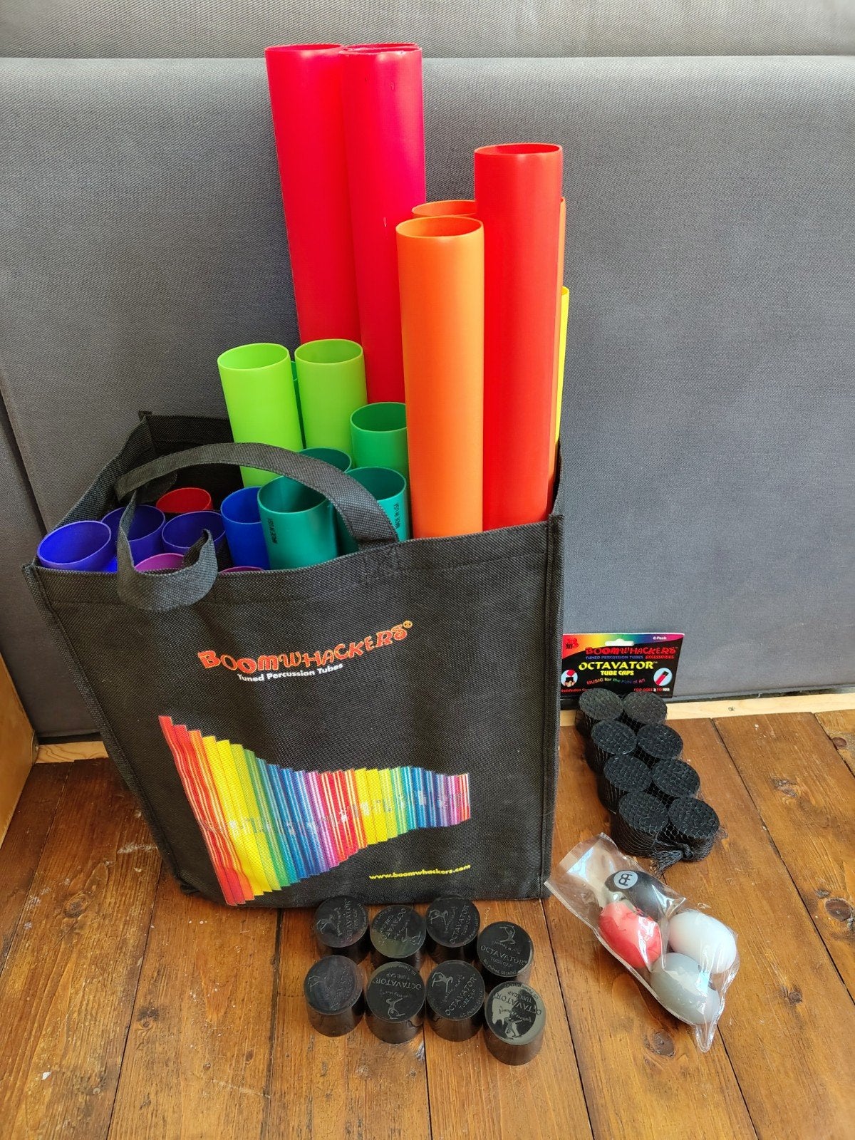 Boomwhackers set met Octavators en Meinl shakers, Ophalen, Zo goed als nieuw, Melodische percussie