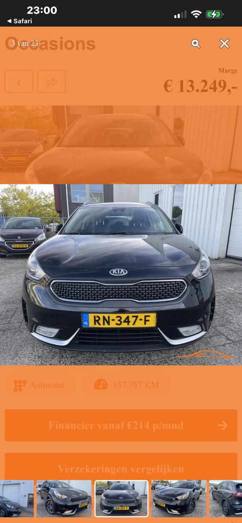 Kia Niro 1.6 GDi Hybrid 141pk Dct6 2018 Zwart, Auto's, 1580 cc, Zwart, Origineel Nederlands, 75 €/maand