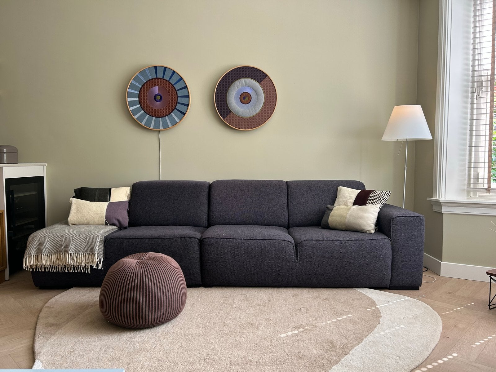 3-zits bank sofa dark grey donkergrijs - 280x90 cm, Ophalen, 250 tot 300 cm, Gebruikt, Driepersoons