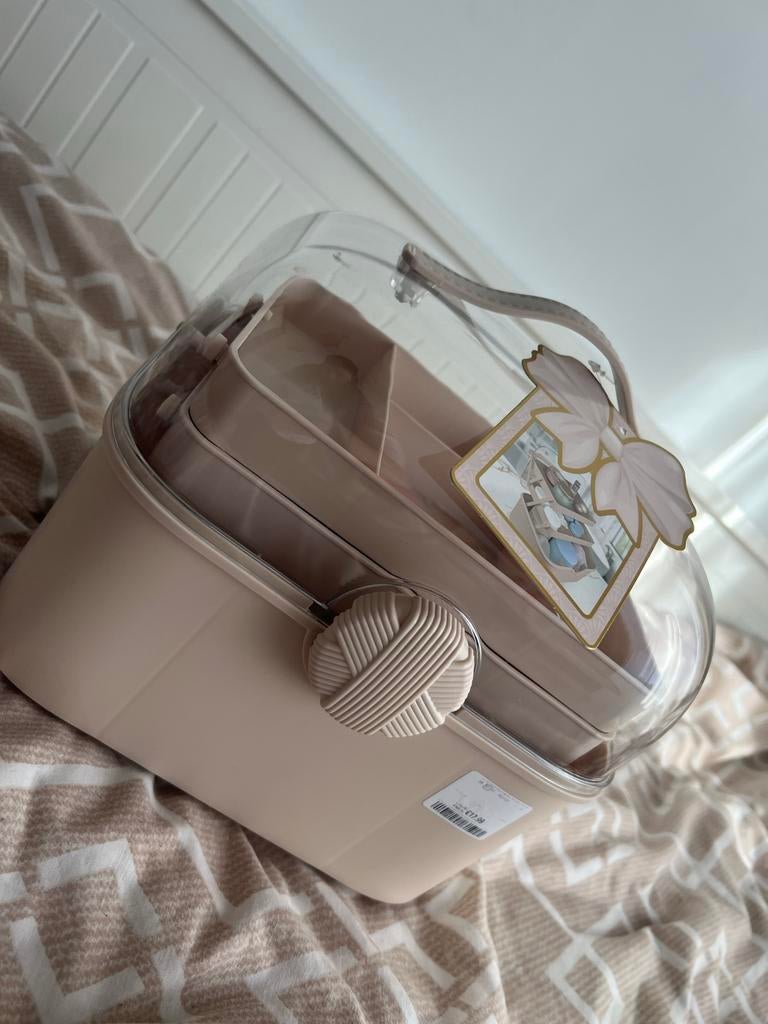 Handige Make-up Organizer met Transparante Deksel, Gehele gezicht, Beige, Nieuw, Ophalen of Verzenden
