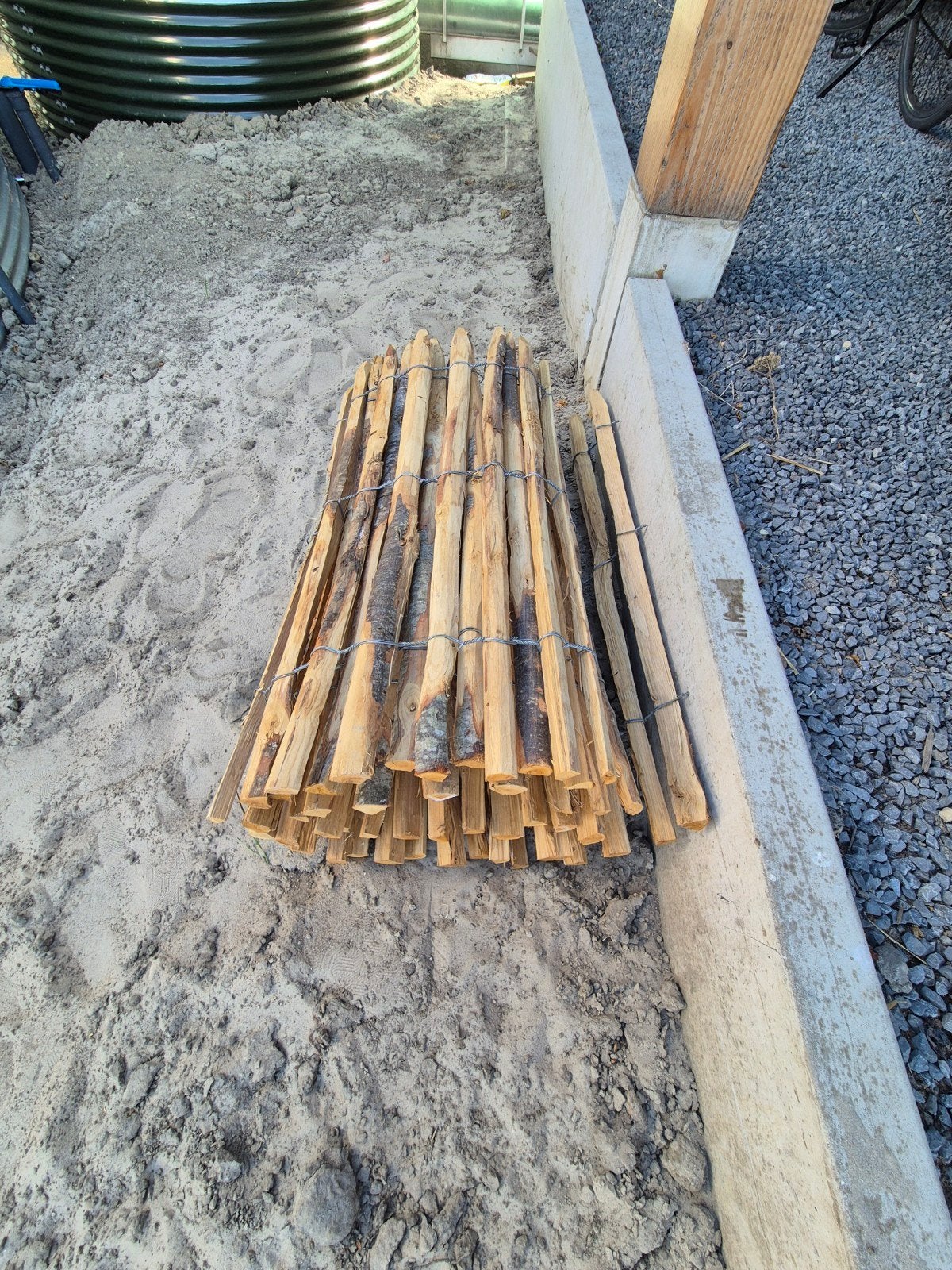 Schapenhek kastanjehout 3,70m x 100cm, 4cm tussenruimte, Ophalen, Nieuw, Hout, Tuinhek