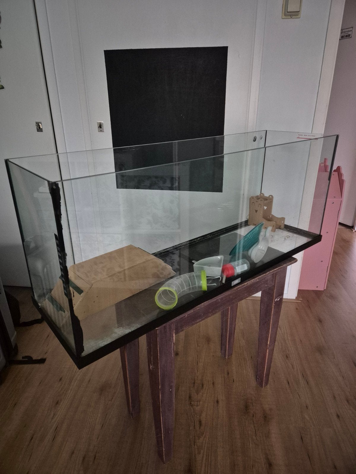 glazen hamsterbak in goede staat, Zo goed als nieuw, 75 tot 110 cm, Ophalen, Minder dan 60 cm