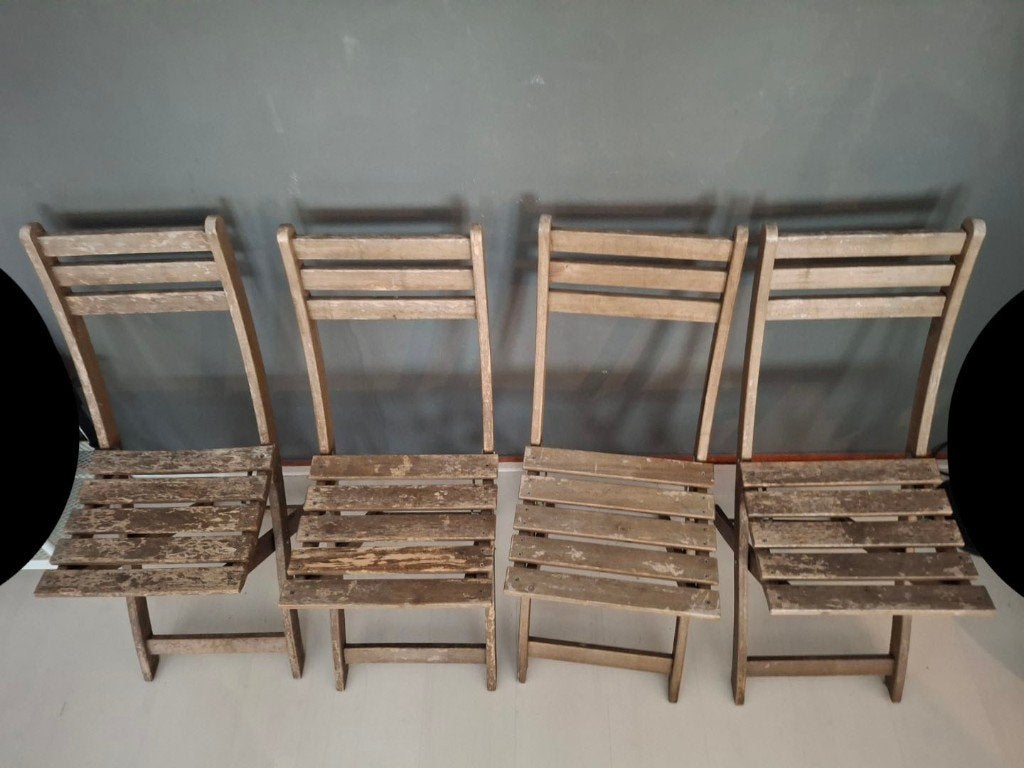 IKEA tuinstoelen, houten klapstoelen ASKHOLMEN, 4 stuks, Ophalen, Gebruikt, Hout, Inklapbaar