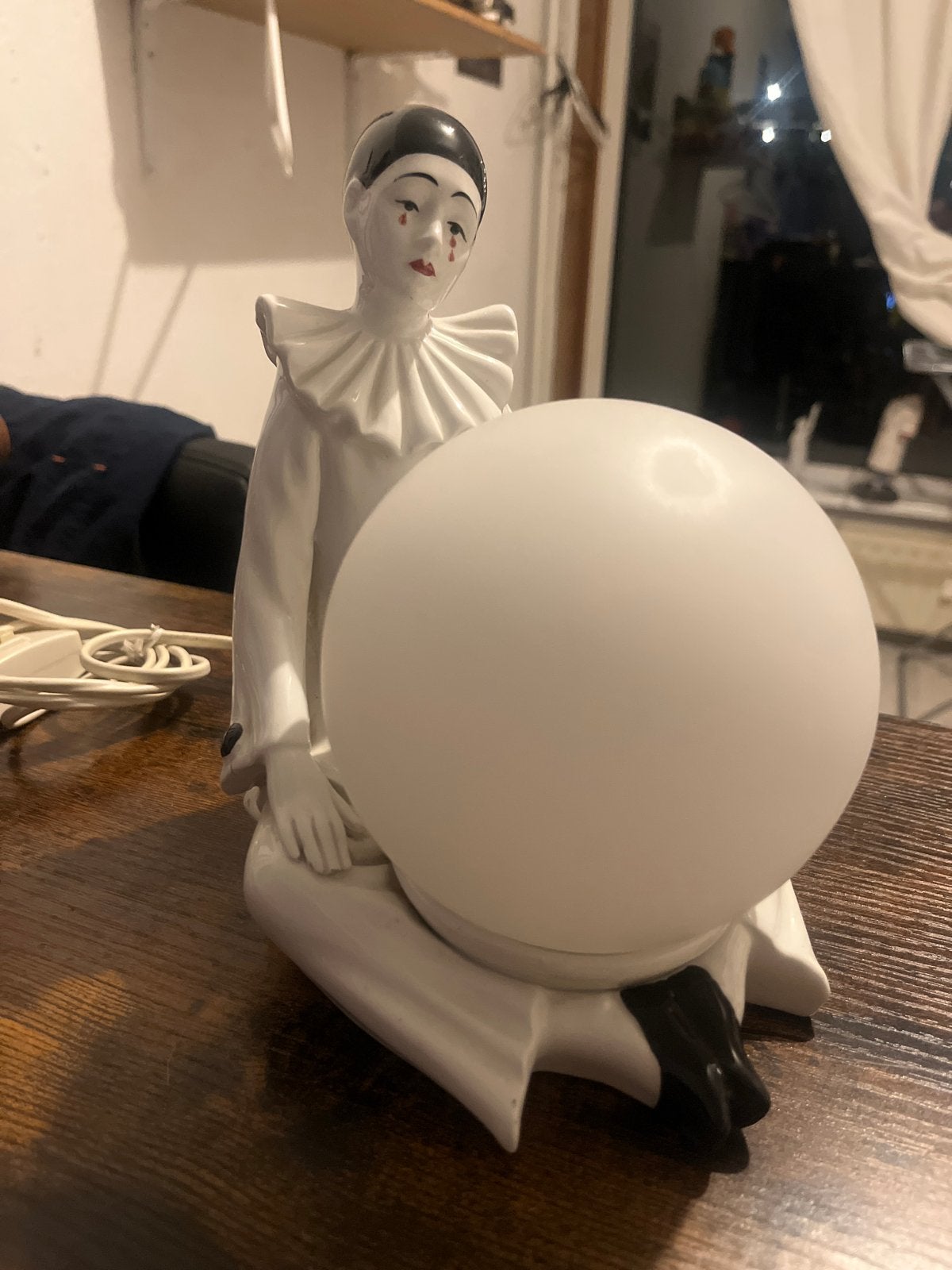 Vintage Pierrot Tafellamp 629 - B Baddano met Bolvormige Kap, Antiek en Kunst, Ophalen of Verzenden