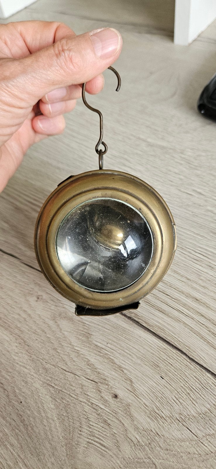 Vintage messing mijnwerkerslamp - ca. 7 cm diep, Ophalen of Verzenden