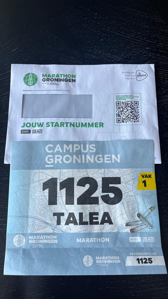 Startbewijs marathon Groningen 31/5/2026, Tickets en Kaartjes, Eén persoon