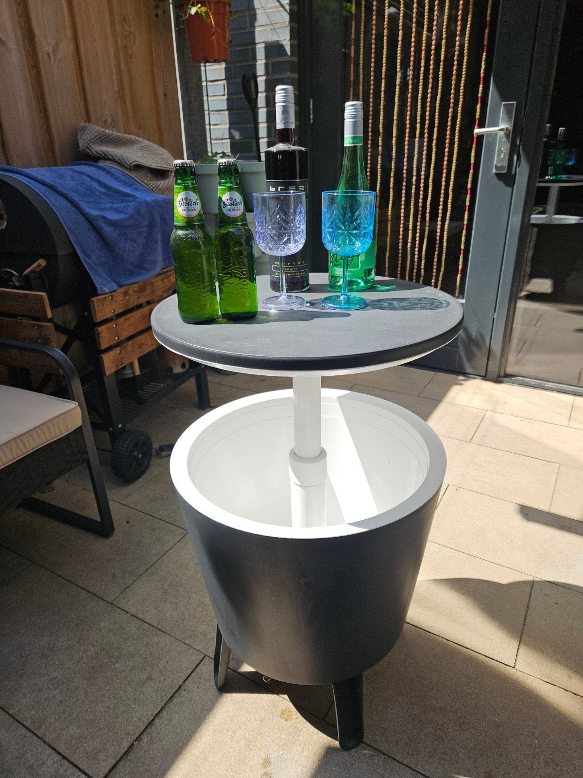 Keter Coolbar tafel/koeler - Zo goed als nieuw, Ophalen of Verzenden, Zo goed als nieuw, Rond, Kunststof