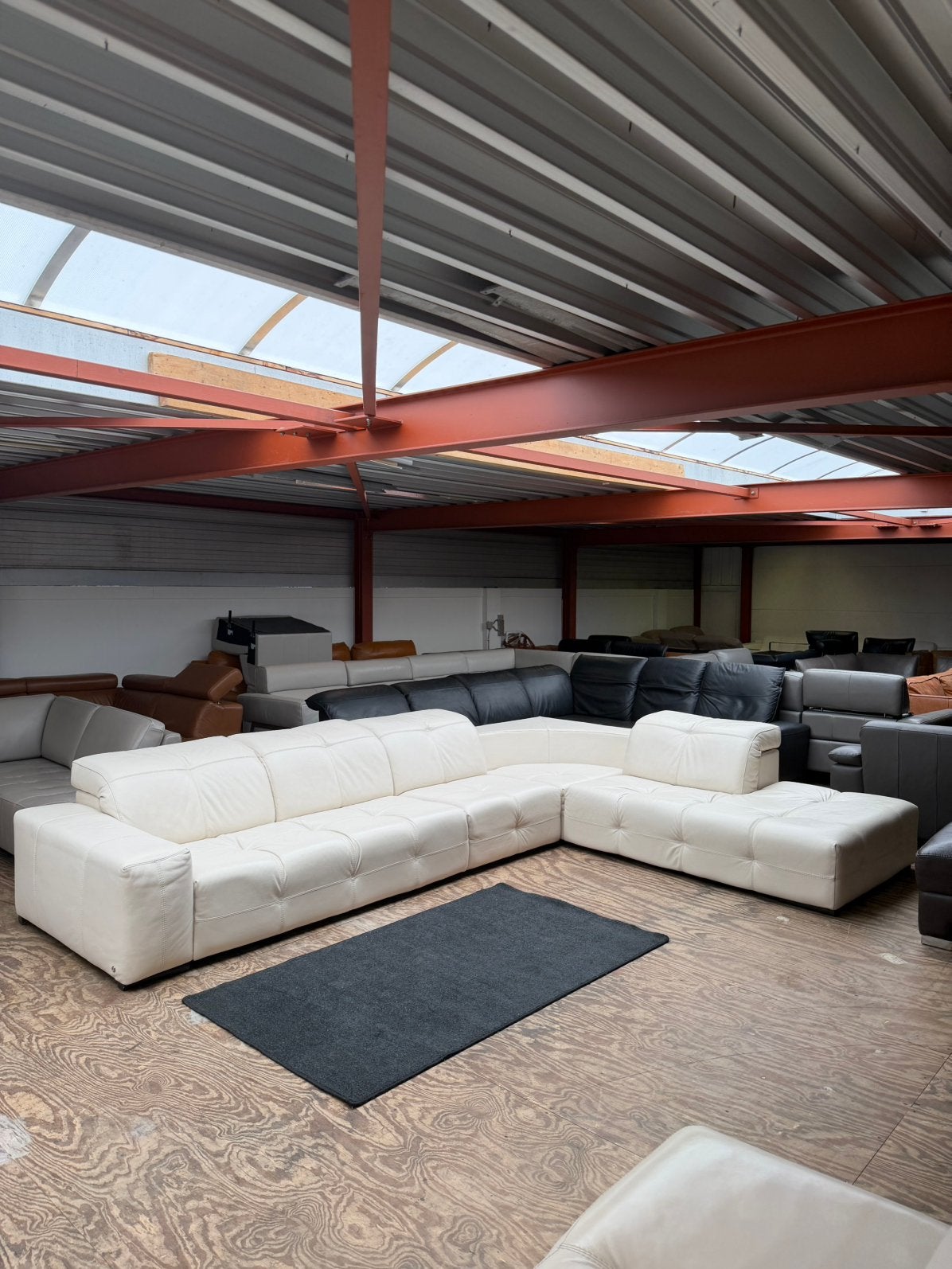 Laren hoekbank design Natuzzi crème wit leer bankstel ZGAN, 2871SK, Verzenden, Design, Mariansoliak8@gmail.com