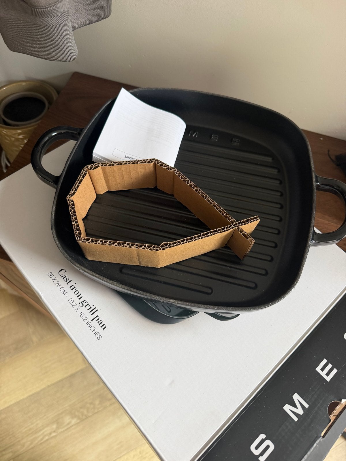 Smeg Gietijzeren Grillpan - Nieuw in Doos, Nieuw, Ophalen of Verzenden, Geschikt voor inductie, Braadpan