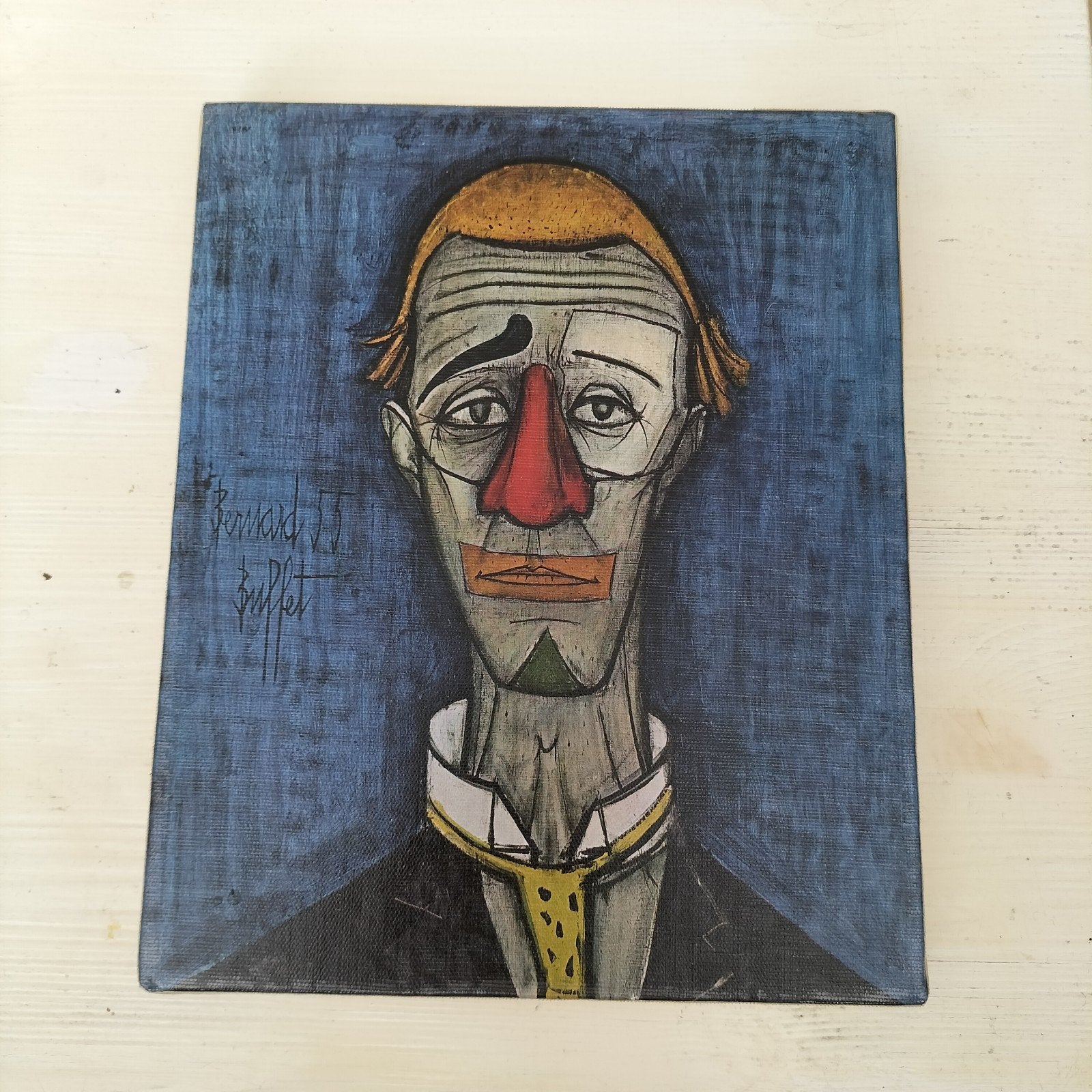 Bernard Buffet - Tête de Clown (Les Éditions Braun), Antiek en Kunst, Hout, Ophalen of Verzenden, Print, Op houten frame