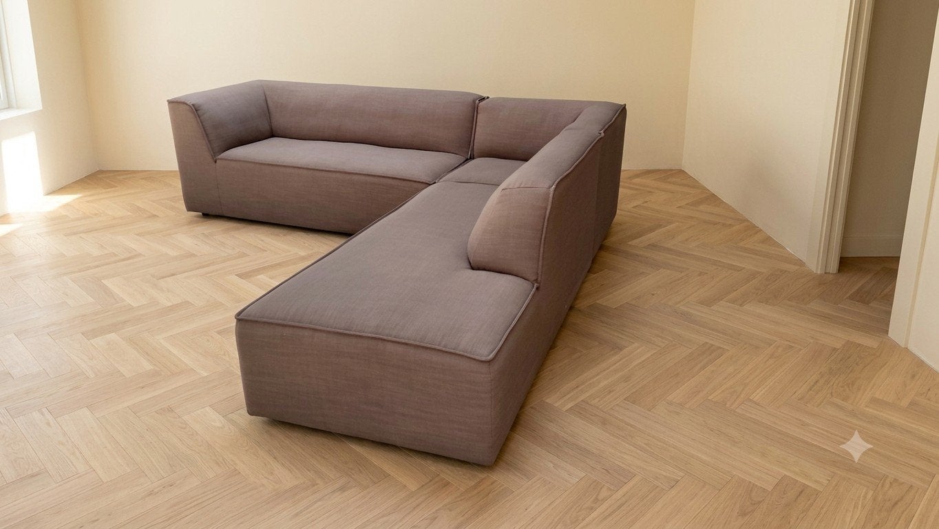 Gelderland 6905 | Hoekbank | Bruin opnieuw bekleed, Hout, 250 tot 300 cm, Info@andriesign.nl, Hoekbank