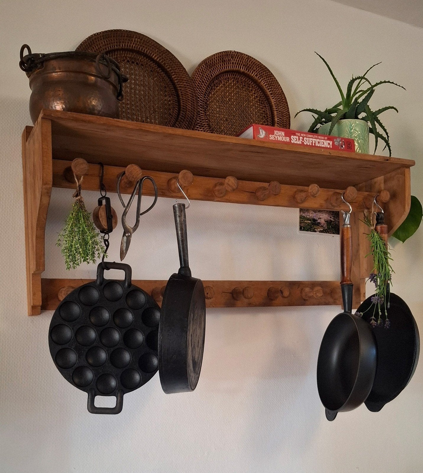 Vintage teakhouten wandrek/wildrek, Hout, Ophalen of Verzenden, Bruin, Overige typen