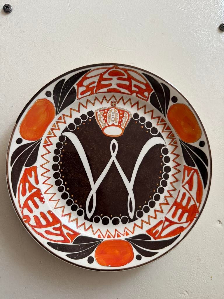 Gedenkbordje inhuldiging Wilhelmina 1898, Ophalen of Verzenden, Zo goed als nieuw, Overige onderwerpen