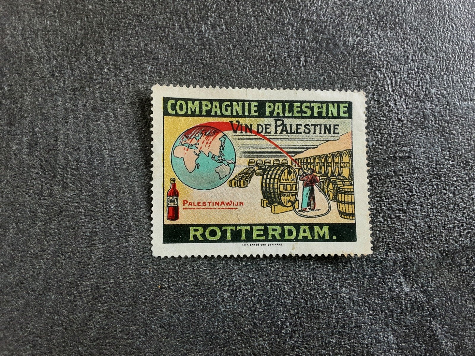 Sluitzegel Compagnie Palestine Palestina wijn Rotterdam, Ophalen of Verzenden, Frankrijk
