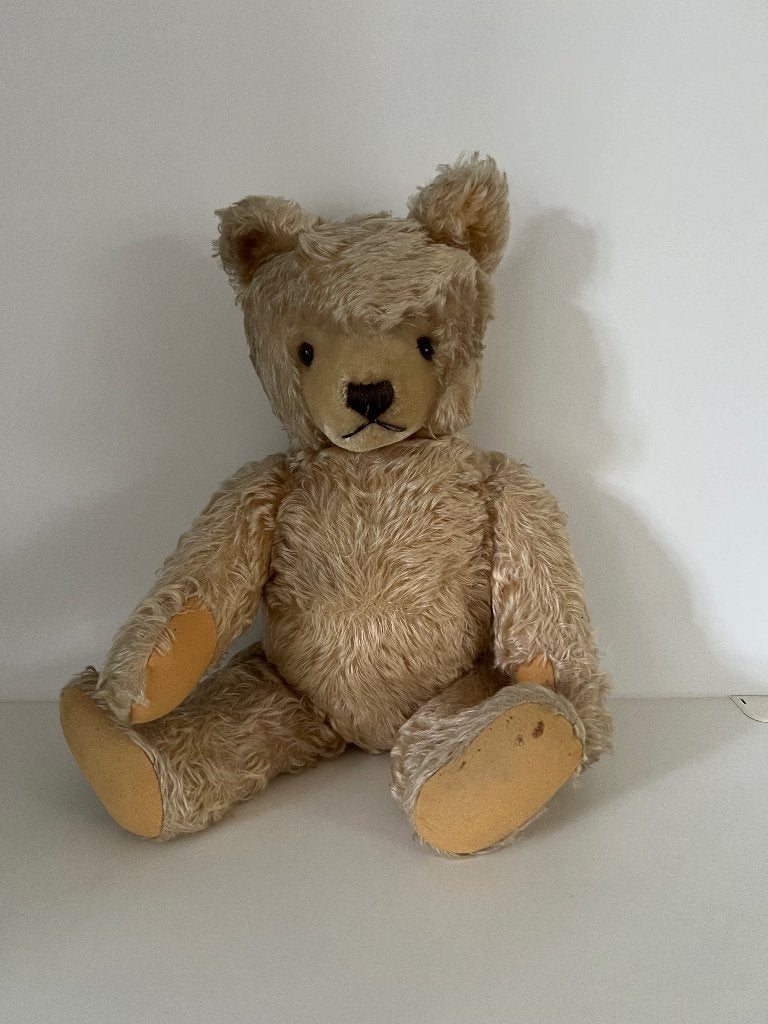 Vintage Steiff Teddybeer met knop in oor, ca. 47 cm, Ophalen of Verzenden, Gebruikt, Stoffen beer, Steiff