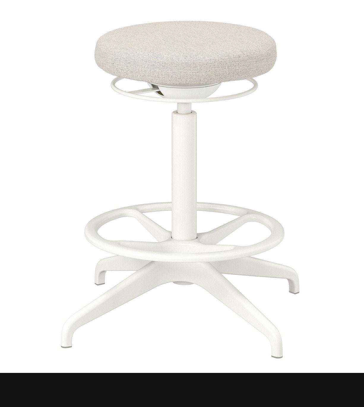 IKEA LIDKULLEN Zit/Stastafelkruk, wit/lichtbeige, Ophalen, Twee, Wit, Nieuw