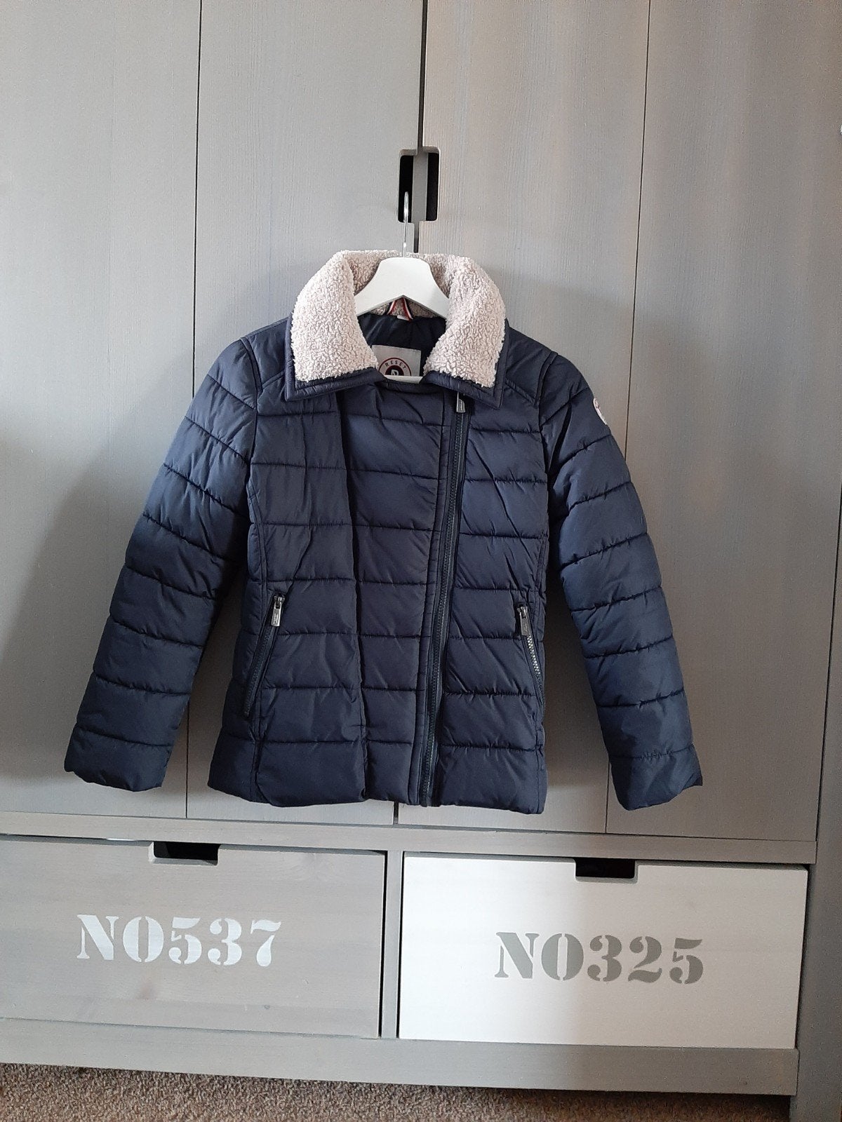 Winterjas jas maat 152 donkerblauw Reset., Kinderen en Baby's, Kinderkleding | Maat 152, Reset, Meisje, Ophalen of Verzenden, Zo goed als nieuw