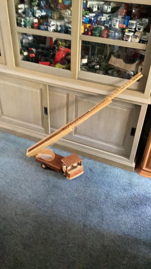 Oude houten ladderwagen gemaakt in  de DDR 55 cm lang, Ophalen of Verzenden