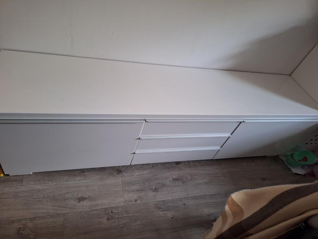 Ikea Besta Burs - Wit dressoir met lades en deuren, Ophalen, 25 tot 50 cm, 150 tot 200 cm, Met klep(pen)