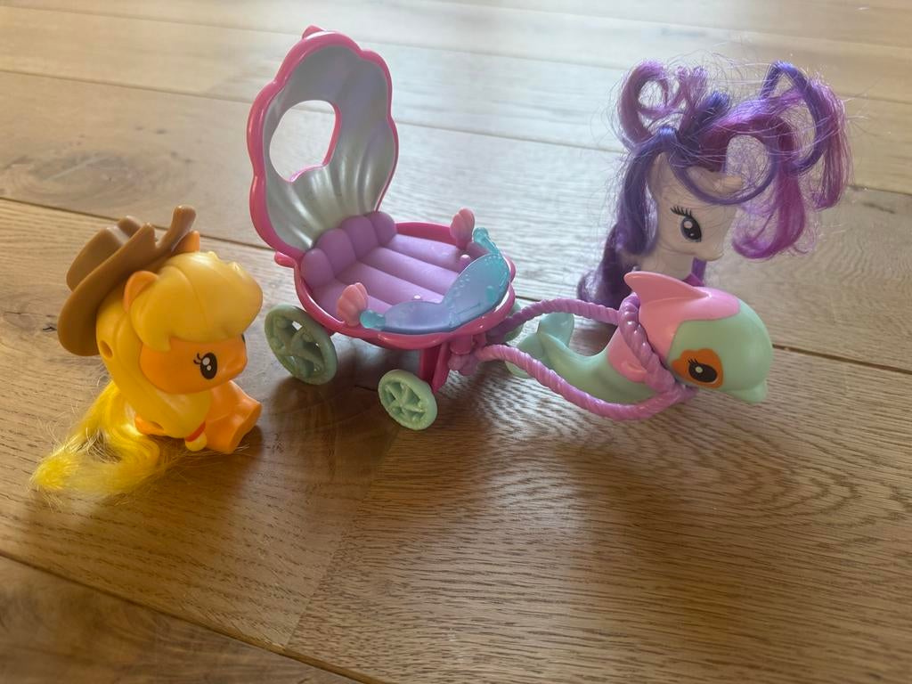 My Little Pony speelset met 2 pony's en koets, Kinderen en Baby's, Speelgoed | My Little Pony, Gebruikt, Ophalen of Verzenden