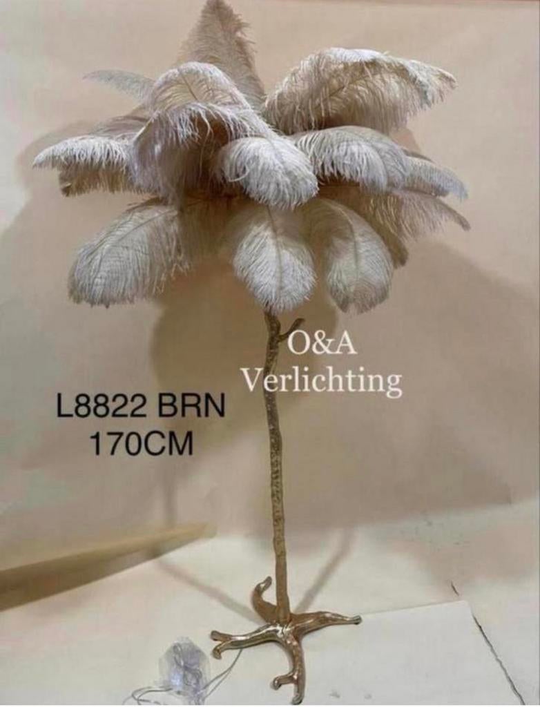 Elegante Veren Vloerlampen of Tafellampen in 3 kleuren NEW, Ophalen of Verzenden, Nieuw, Overige materialen, 150 tot 200 cm