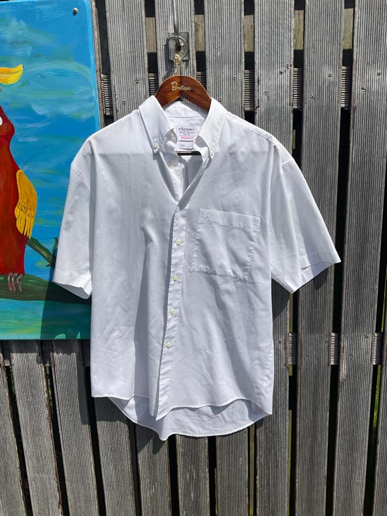 Arrow Mooi Spierwit Overhemd Korte Mouw XL, Ophalen of Verzenden, Zo goed als nieuw, Wit, Halswijdte 43/44 (XL)