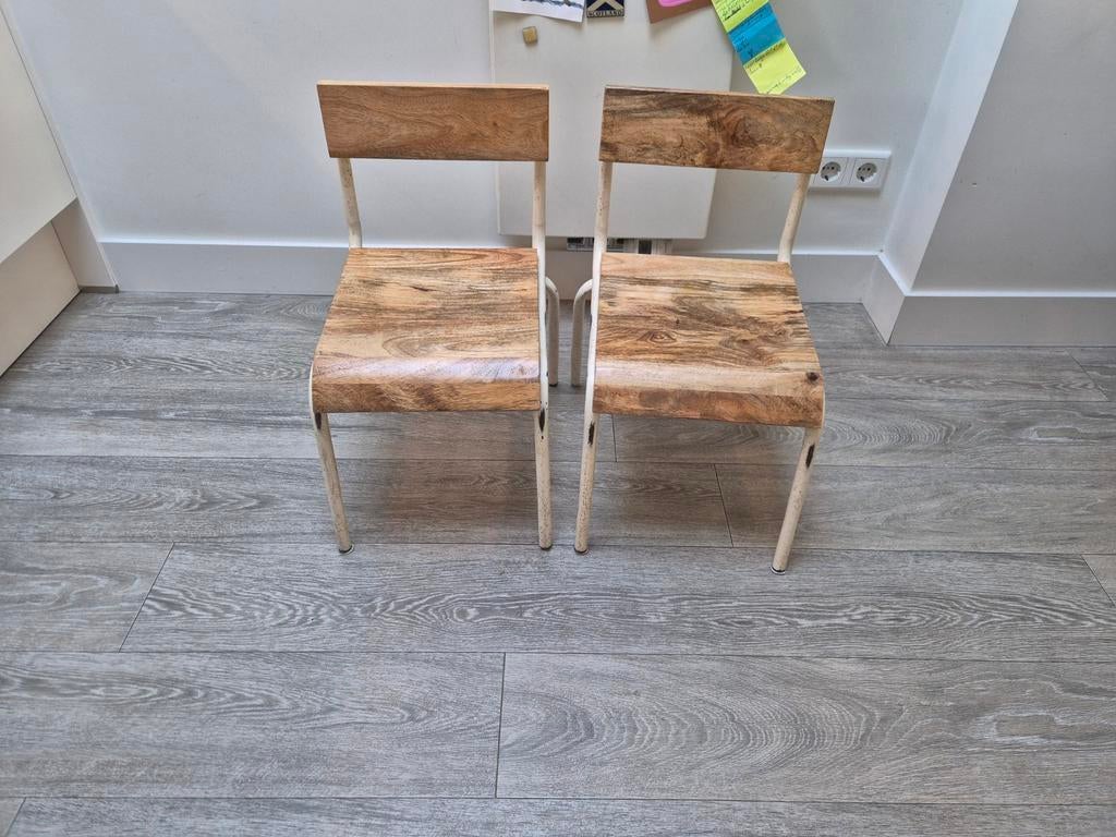 2 industriële kinderstoelen, Huis en Inrichting, Stoelen, Ophalen, Gebruikt, Twee, Overige kleuren