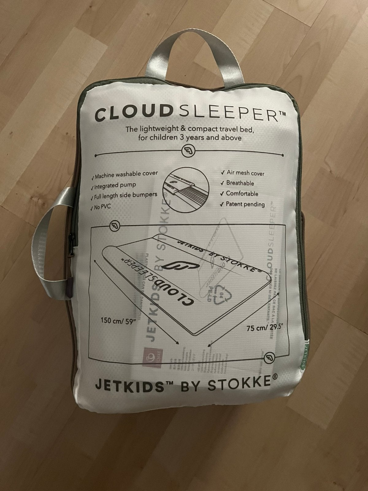 Stokke cloudsleeper opblaasbaar reisbed als nieuw, Ophalen of Verzenden, Zo goed als nieuw, Reisbedje