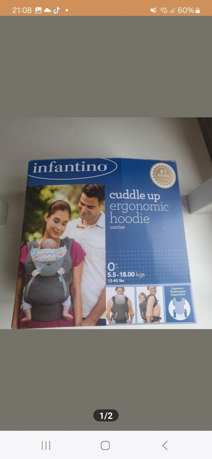 Infantino Cuddle Up Ergonomic Hoodie Draagzak, Ophalen