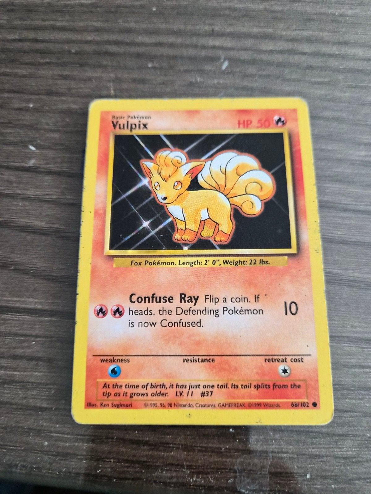 Pokémon Vulpix Kaart (Basis Set 68/102), Ophalen of Verzenden, Gebruikt, Losse kaart