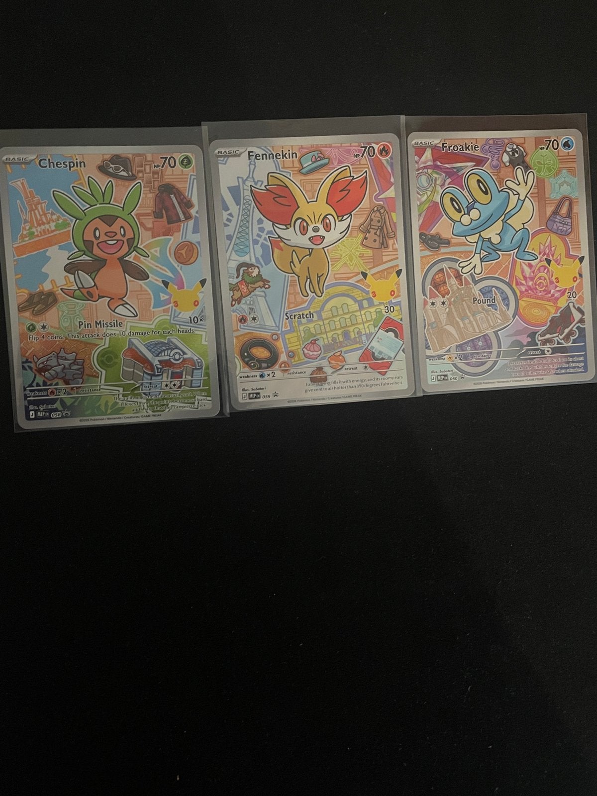 Pokemon Froakie #060, Fennekin #059, Chespin #058, Ophalen of Verzenden, Zo goed als nieuw