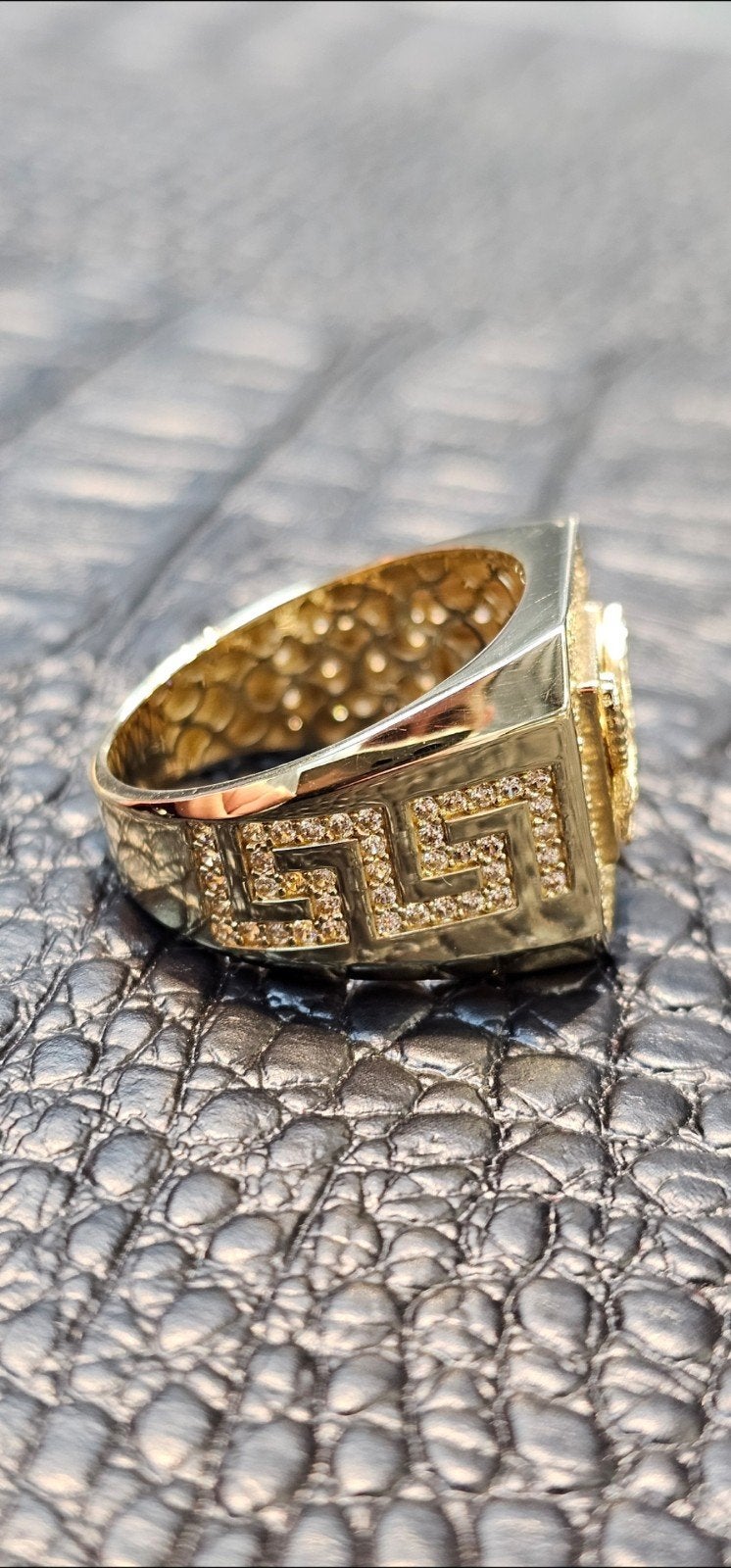 Adelaar 14k gouden ring Versace, Heer, Nieuw, Ophalen of Verzenden, Goud