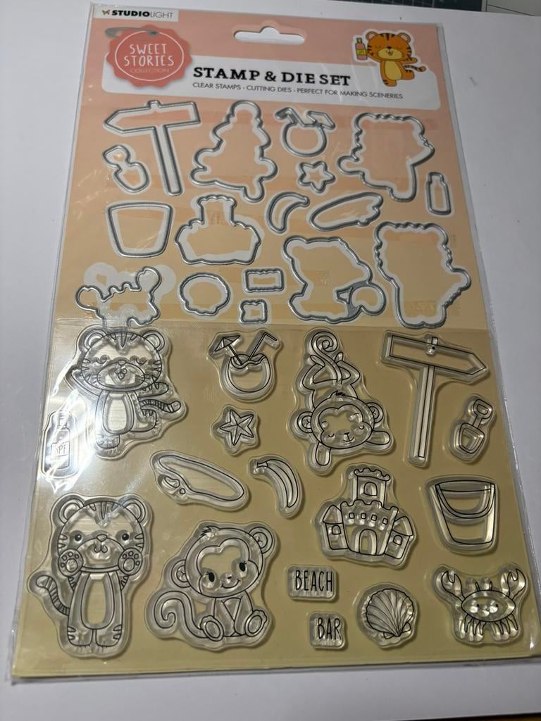 Sweet stories stans-en stempelset zomer 1, Ophalen of Verzenden, Zo goed als nieuw, Clearstamp