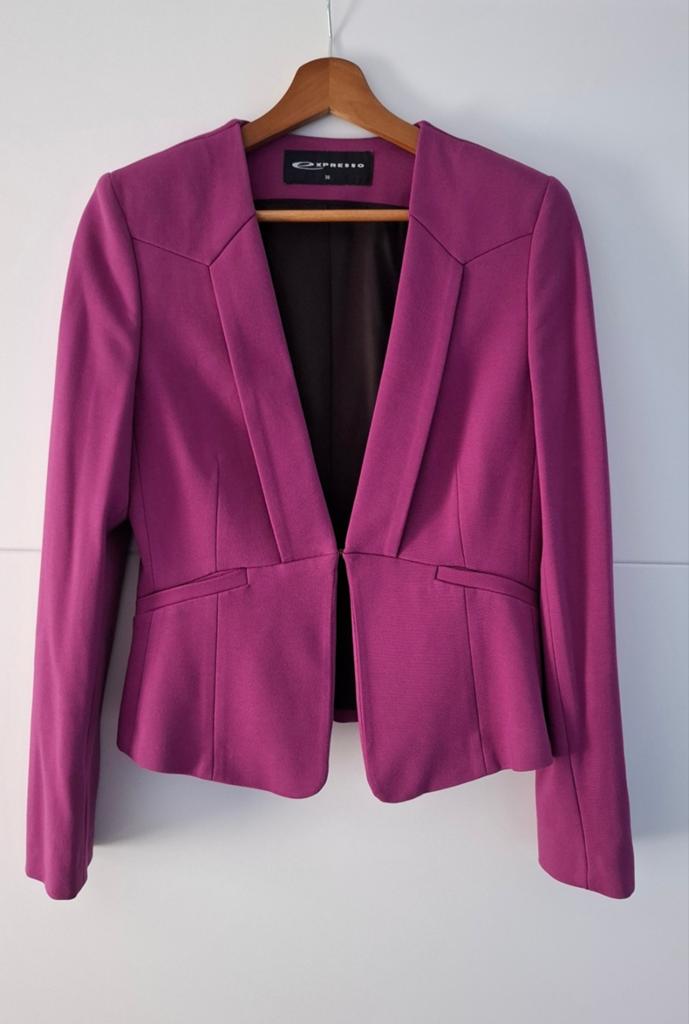 Mooi paarse blazer in stretchstof  Expresso maat 38, Ophalen of Verzenden, Zo goed als nieuw, Maat 38/40 (M), Paars