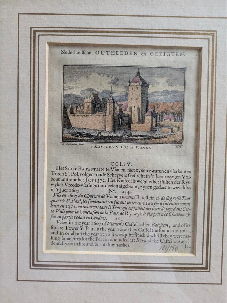 Mooie oude lijst met  het slot batenstein, Ophalen of Verzenden