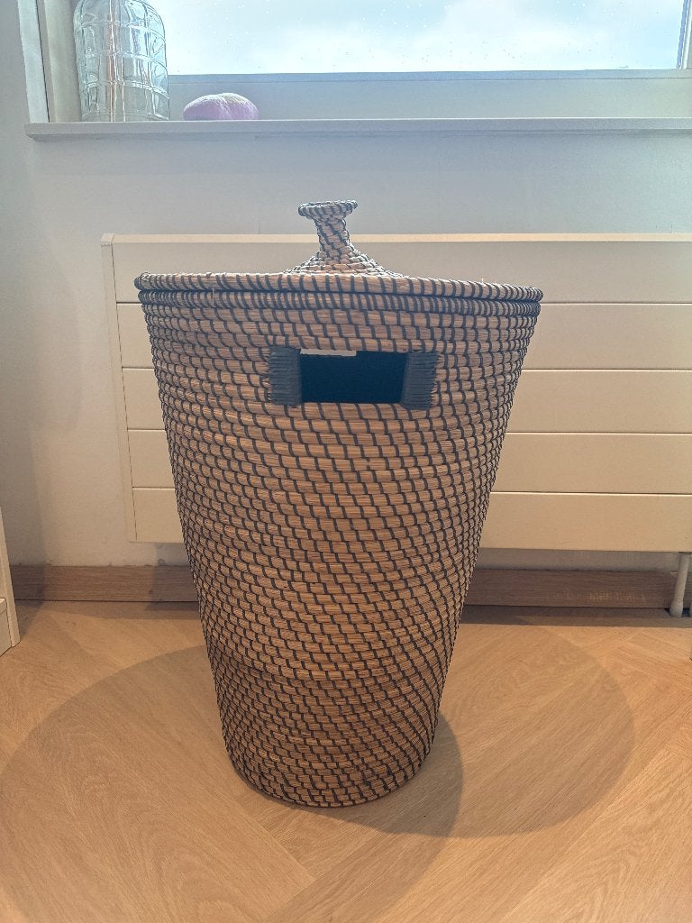 IKEA rieten wasmand / opbergmand met deksel, Ophalen, Gebruikt, Mand, Gevlochten