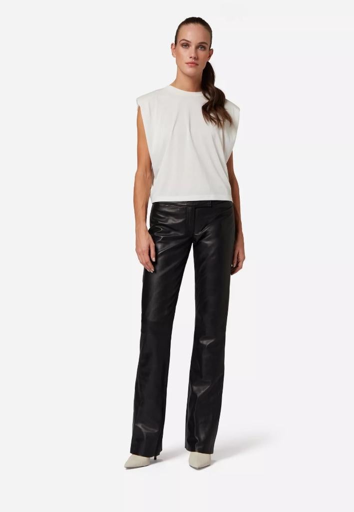 Zwarte Lange Leren Broek van Actuals * Mt. 40 * Nieuw *, Maat 38/40 (M), Actuals, Zwart, Nieuw