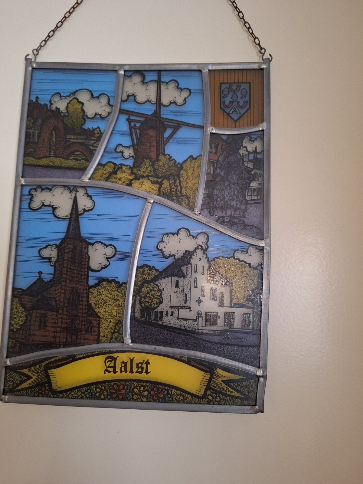 mooi glas in lood van de gemeente Aalst, Ophalen of Verzenden