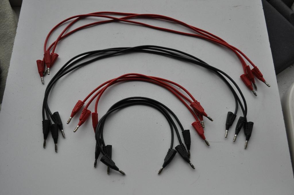 Setje 4mm banaanstekker meetsnoertjes 25cm 50cm 12 stuks, Ophalen of Verzenden, Gebruikt, Elektriciteit