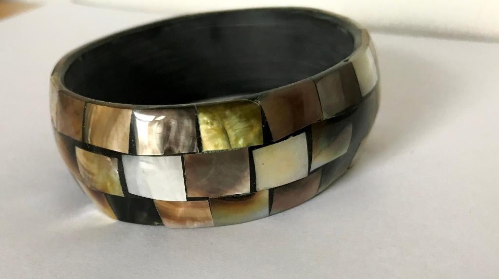 Prachtige vintage parelmoer abalone zee opaal armband, Sieraden, Tassen en Uiterlijk, Armbanden, Verzenden, Zo goed als nieuw