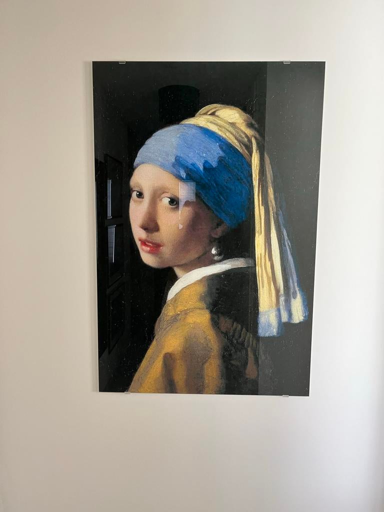 Meisje met de Parel - Johannes Vermeer (Glas poster, Ophalen