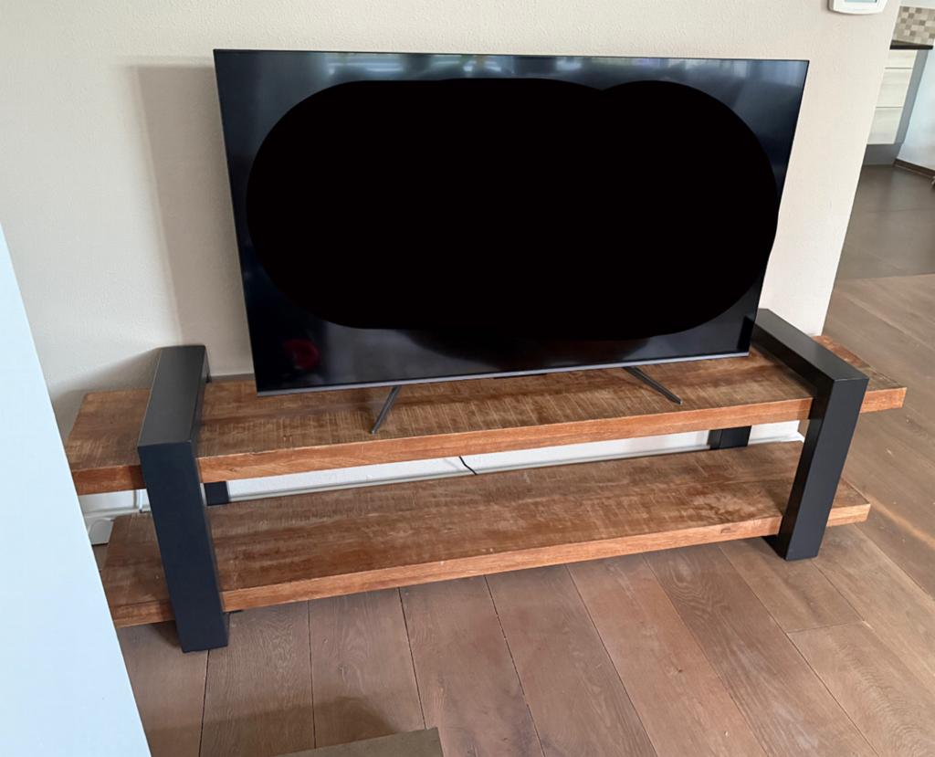 Industriële tv meubel, Tuin en Terras, Tuinbanken, Ophalen, Zo goed als nieuw, Hout